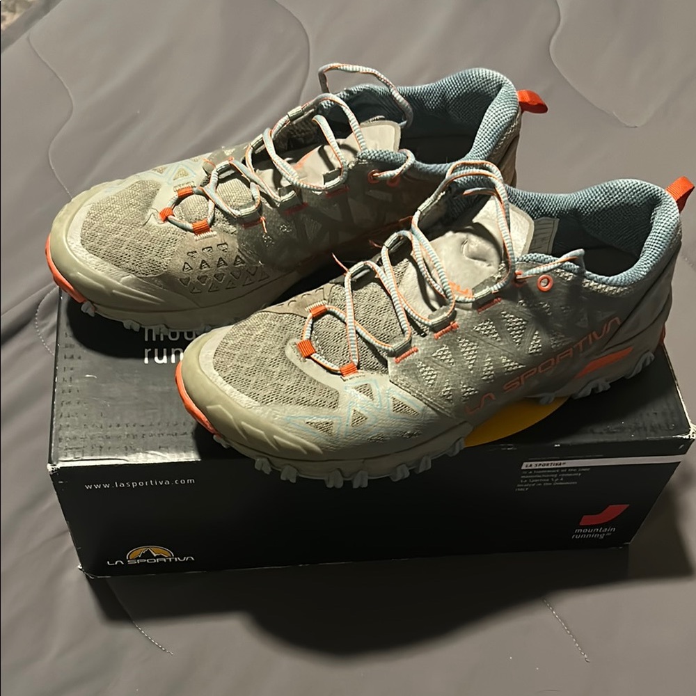 La Sportiva Gray and Orange Trail Shoes